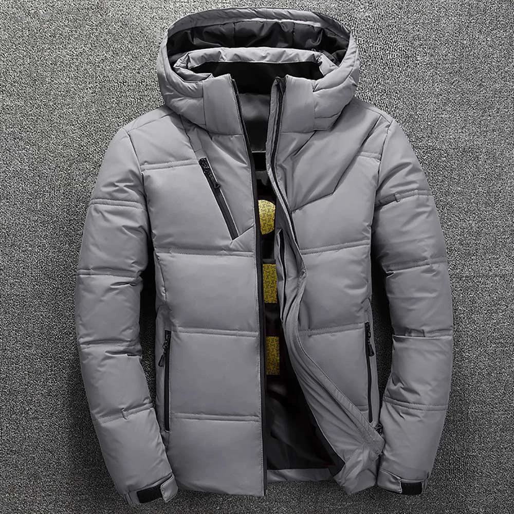 Günstig 2019 Winter Jacke Herren Qualität Thermische Dicken Mantel Schnee Rot Schwarz Parka Männlichen Warme Outwear Mode Weiße Ente Unten jacke Männer