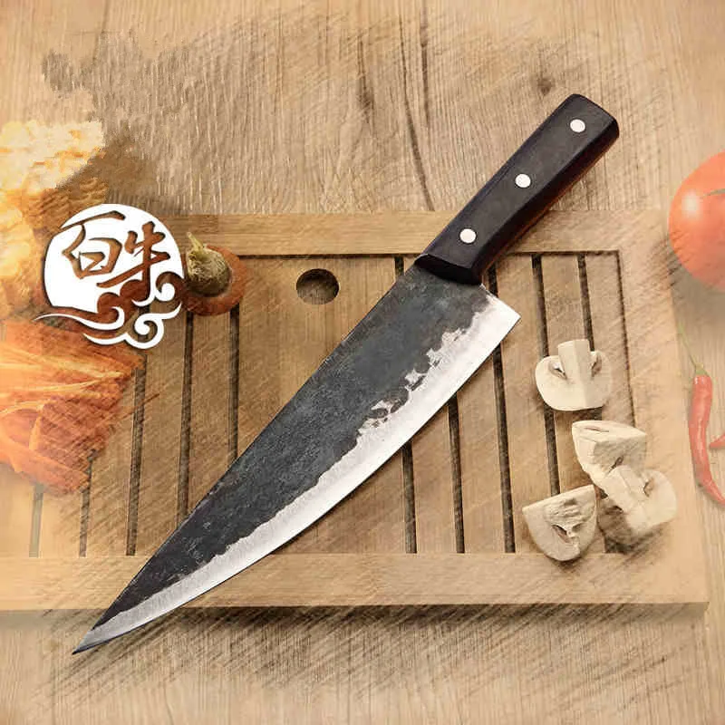 Металлический Кованый Зажим ручной работы стальной нож шеф-повара разделенный нож для мясника кухонные профессиональные ножи для нарезки
