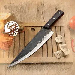 Бесплатная доставка металлический кованый ручной работы зажим стальной нож шеф-повара обвалка нож разделенный Мясник нож кухонный Professional