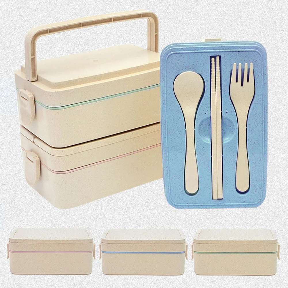 

Bento Lunch Box School Kids Adult Japanese Style Lunchbox Container Cutlery Thermos For Food Storage Microwavable Oven Containe