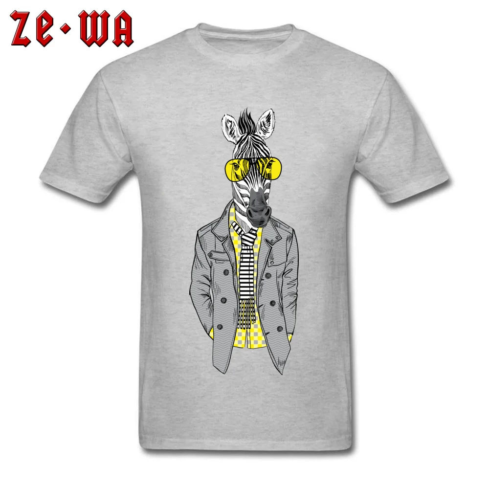 Short Sleeve Tops Shirts Crewneck 100% Cotton Fabric Mens T-shirts horse fashion zebra825y Cool Tshirts Discount horse fashion zebra825y grey