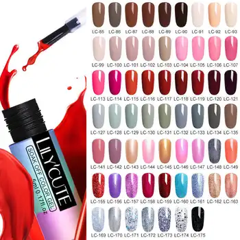 

LILYCUTE 5ml Nail Gel Polish Semi Permanent Red Series Gel Led UV Long Lasting Soak Off Nail Art Gel Varnish With Base Top Coat