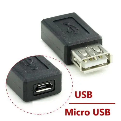 Черный USB 2,0 Тип A Женский к Micro USB B Женский адаптер штекерные Конвертеры