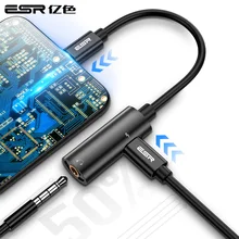 ESR 2 в 1 для type C адаптер для Xiaomi 6 Xiaomi Mix2 зарядный адаптер для huawei Mate10 зарядное устройство сплиттер для наушников адаптер