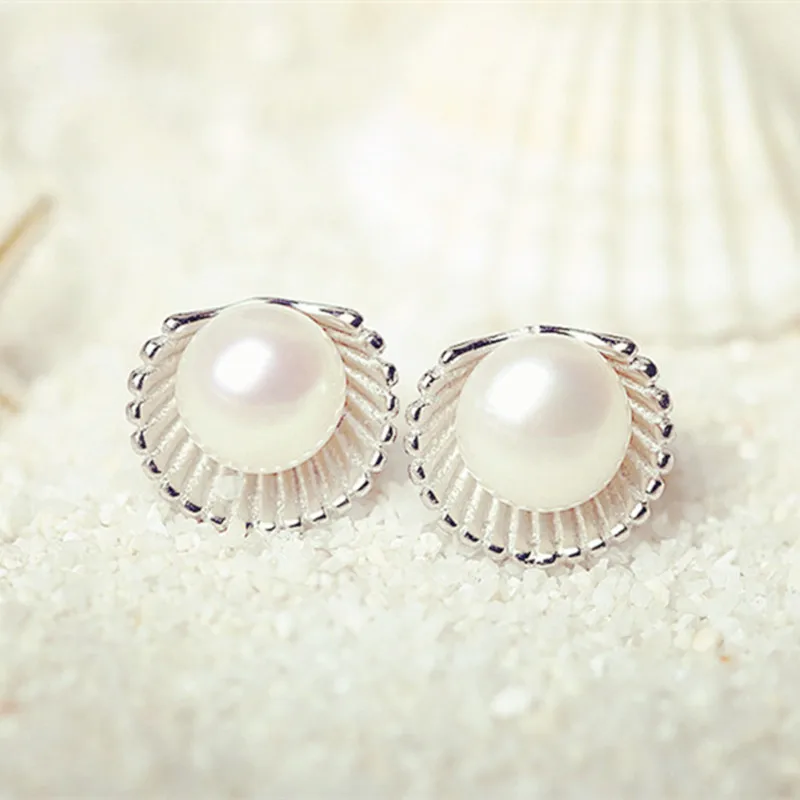 

2018 Time-limited Promotion Round Brincos Earings Fashion 925 Sterling Pearl Stud Earrings Jewelry Long For Women Ear Gift E304