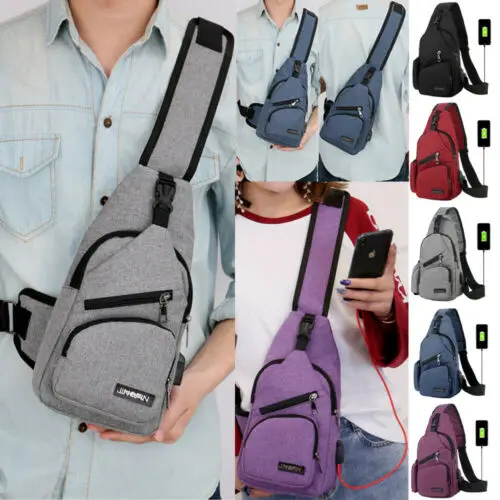 

Mдnner Jungen Schultertasche mit USB-Ladetasche Crossbody-Umhдngetaschen
