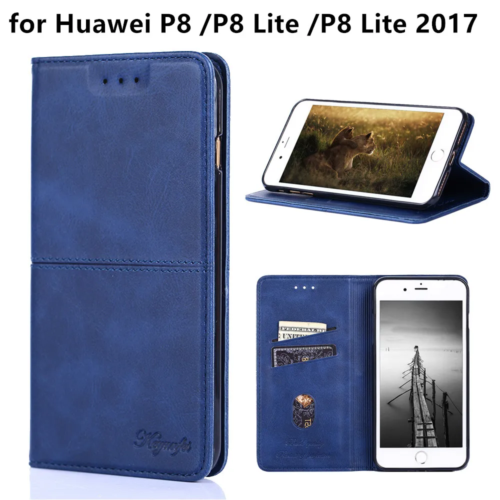 

Huawei P8 Lite Case Luxury FliLeather Bussiness Style Wallet Book Cover Case for Huawei P8 Lite 2017 P8Lite Phone Case Magnet