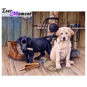 

Ever Moment 5D DIY Diamond Painting Dogs Black Family Pet Full Square Diamond Embroidery Picture Mosaic Decoration S2F250