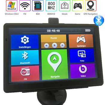 

Car GPS navigator 7 inch HD FM Bluetooth voice car alarm car navigation 256M B 8BG truck navigation car latest Europe map