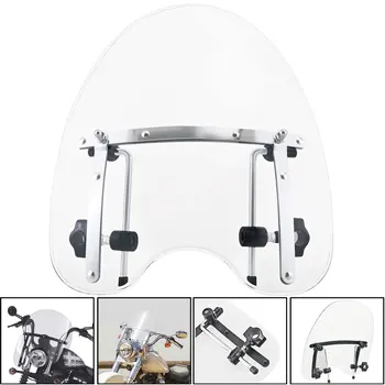

Motorcycle Handlebar Windshield Windscreen Fits For Yamaha V Star 650 950 Vmax 1200 Virago For Harley 7/8" And 1" Handlebars