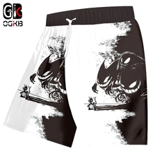 OGKB человек Горячее предложение свободные 3D печатных черный и белый цвета забавные Покемон Большой размеры 5XL для мужчин спортивные пляжные шорт