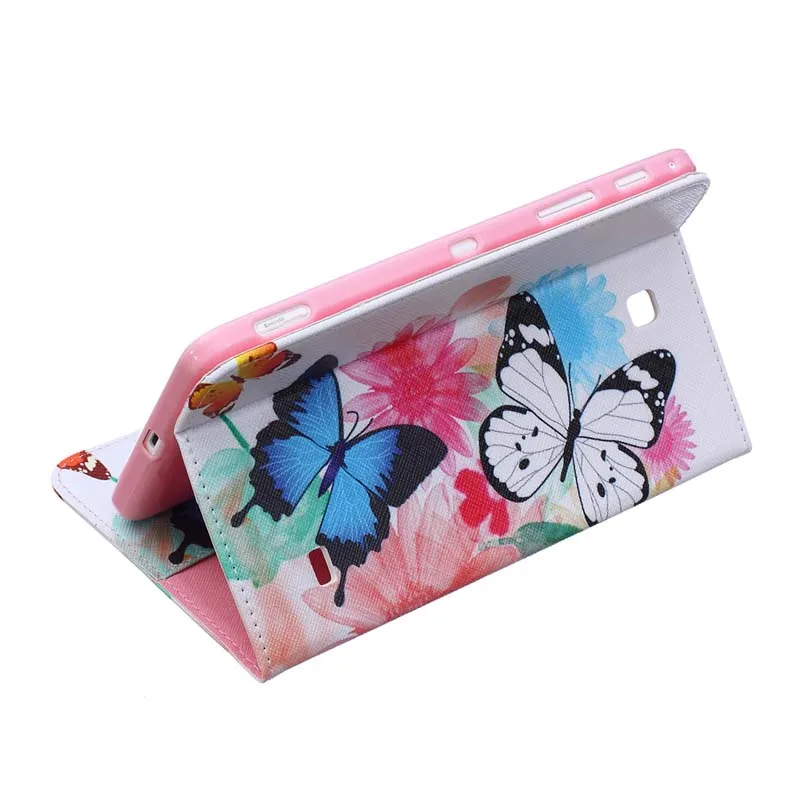 

For Samsung Galaxy Tab 4 7.0 Case Print Design Folio PU Leather Cases For Samsung T230 T231 T235 Cover Tablet Shell Protector