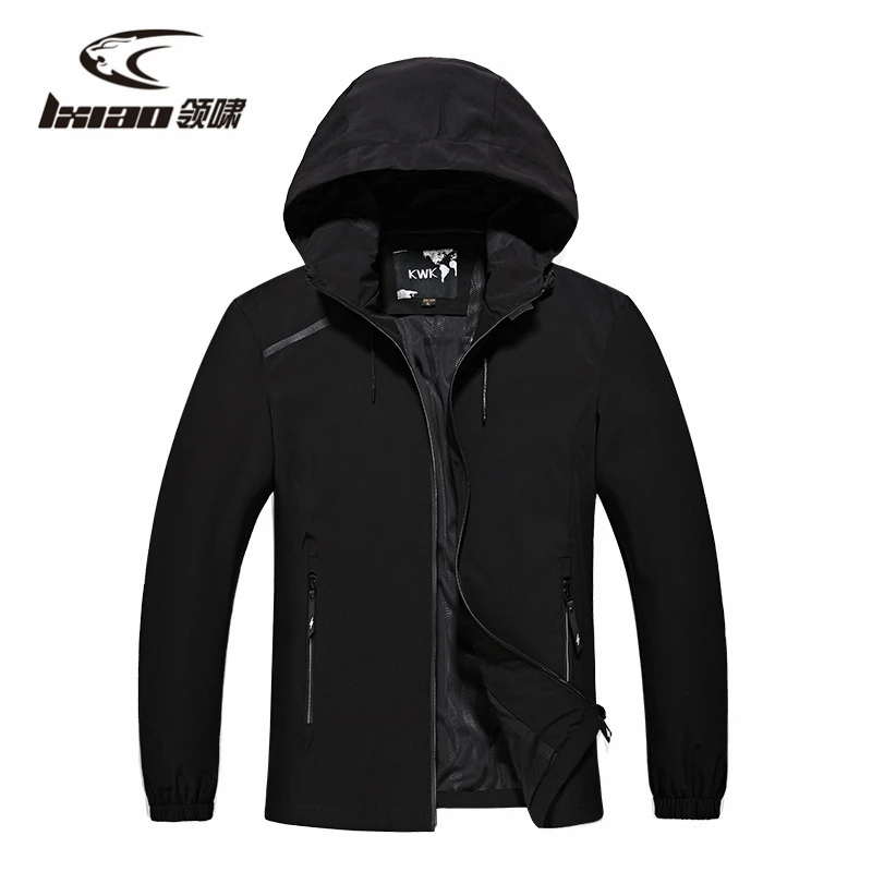 

LXIAO Sports Outdoor Windbreaker Men Hooded Windproof Waterproof Durable Windbreaker Solid Jackets Men Casaco Masculino