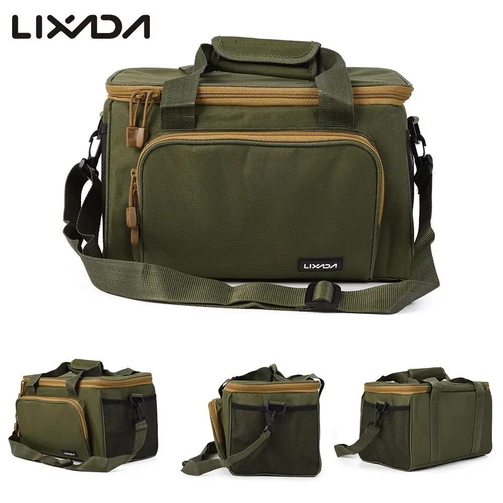 

Lixada Men Fishing Bag Reel Lure Bag Canvas Multifunctional Outdoor Waist Shoulder Bags Storage Fishing Tackle Pesca 37*25*25cm