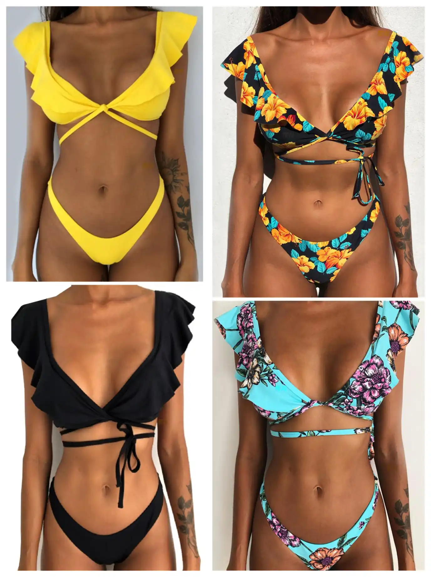 womens frill swimsuit