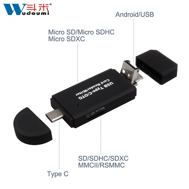 WUDOUMI 3 in 1 Card Reader Micro USB 2.0 Type-C OTG Memory SD Adapter For Smartphone Tablet PC Computer | Компьютеры и офис