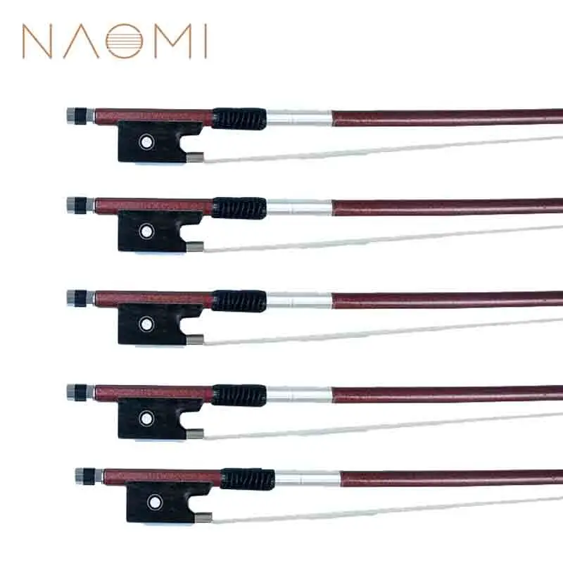 

NAOMI 5 Pcs Violin Bow Carbon Fiber Violin Bow 4/4 Violin Fiddle Bow Ebony Frog Brown Color Violin Parts Accessories NEW