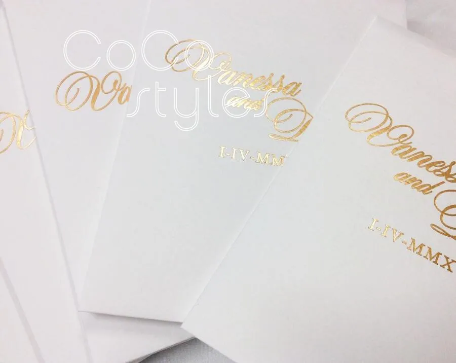  Cocostyles diy pure white foiling hardcover folded wedding invitation for church wedding party even - 32879858004