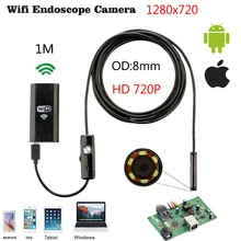 Promos Black Friday et Cyber Monday AliExpress 2017. Kits DIY Arduino, Raspberry, imprimantes 3D, caméras IP 282 JCWHCAM HD 720P 8mm Lens WIFI Endoscope Camera 2M 1M Snake USB Android Borescope IOS Tablet Wireless Borescope Camera