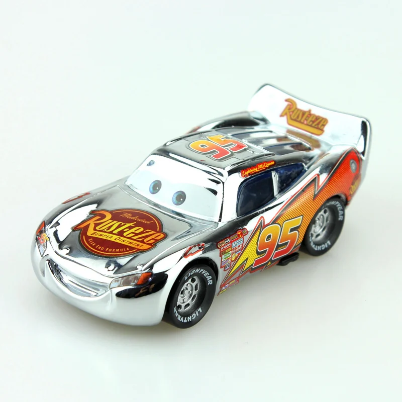 Disney Pixar Cars Golden Silver version Lightning McQueen Diecast Metal Toys Car For Children Gift 1:55 Loose New In Stock