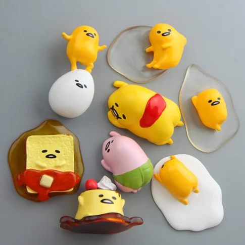 

1Pcs Kawaii Gudetama Lazy Egg Yolk Brother PVC Action Figure Ornaments Toy Fridge Magnet Sticker For Kids Gift 424