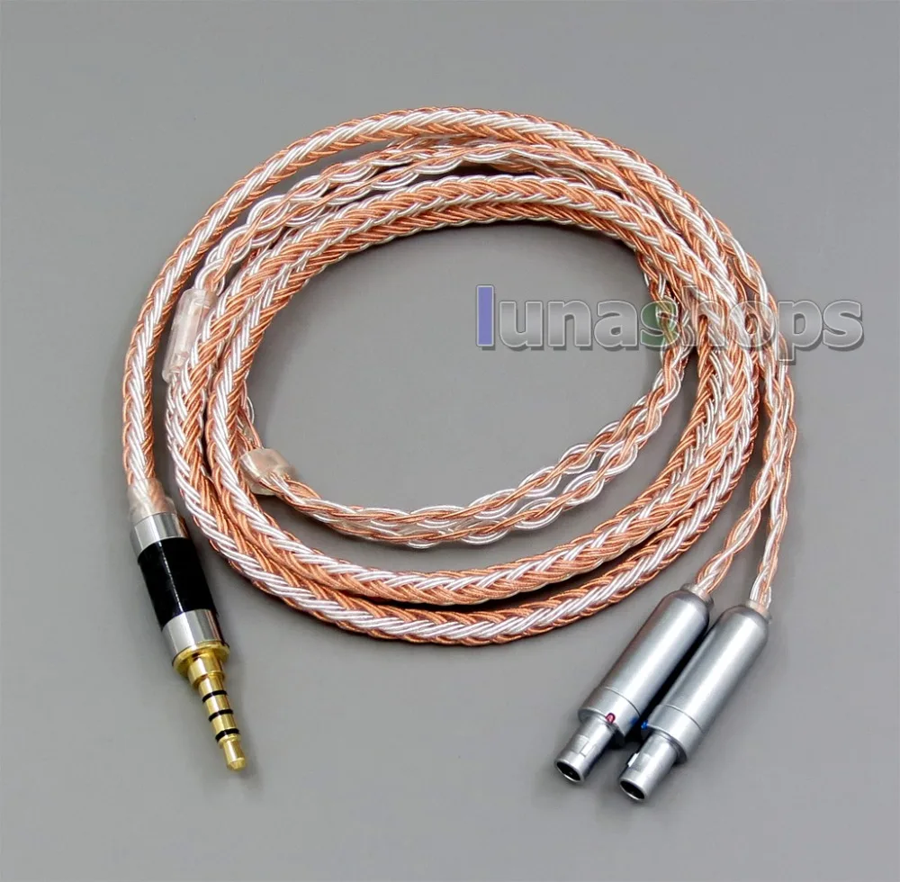 LN005844 3,5 мм 2,5 мм 4,4 мм 16 ядер чистый OCC посеребренный смешанный кабель для наушников для Sennheiser HD800 HD800s HD820 HD820s