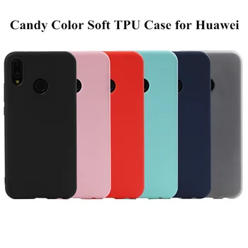 

50Pcs Matte Phone Case For Huawei P40 Lite E P30 Pro P20 P10 Plus P9 P Smart 2019 P Smart Z Soft TPU Candy Color Silicone Cover