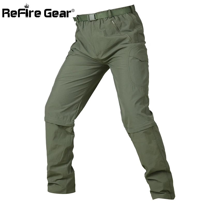 

ReFire Gear Summer Tactical Pants Men Quick Dry Detachable Military Pants Breathable Zipper Removable Camouflage Army Trousers