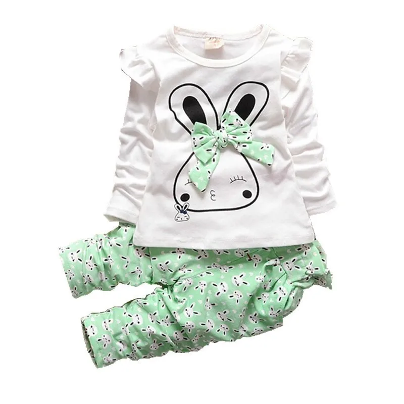 

Fashion Spring Autumn Girls Infant Casual Clothing Children Baby Cartoon T-shirt Pants 2 Pcs/Sets Kid Clothes Toddler Tracksuits