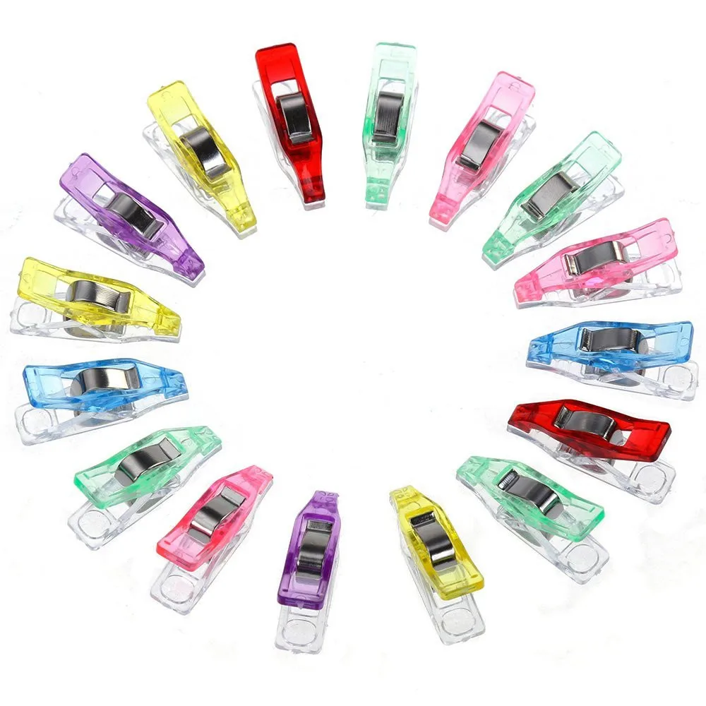 

65 PCS Colorful Sewing Craft Quilt Binding Plastic Clips Clamps Pack Quilt Quilting Clip Clover Wonder Clips