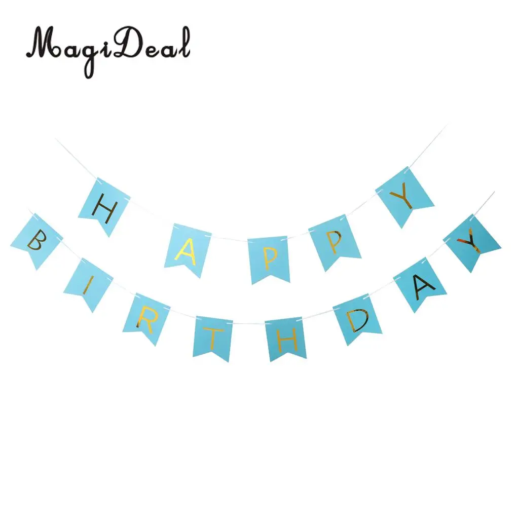 MagiDeal Happy Birthday Letters Pennant Bunting Banner Garland Sign Hanging Decoration Photo Prop