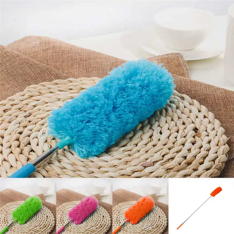 

Retractable telescopic magic microfiber cleaning feather push brush push brush telescopic feather duster home kitchen tool #4A04