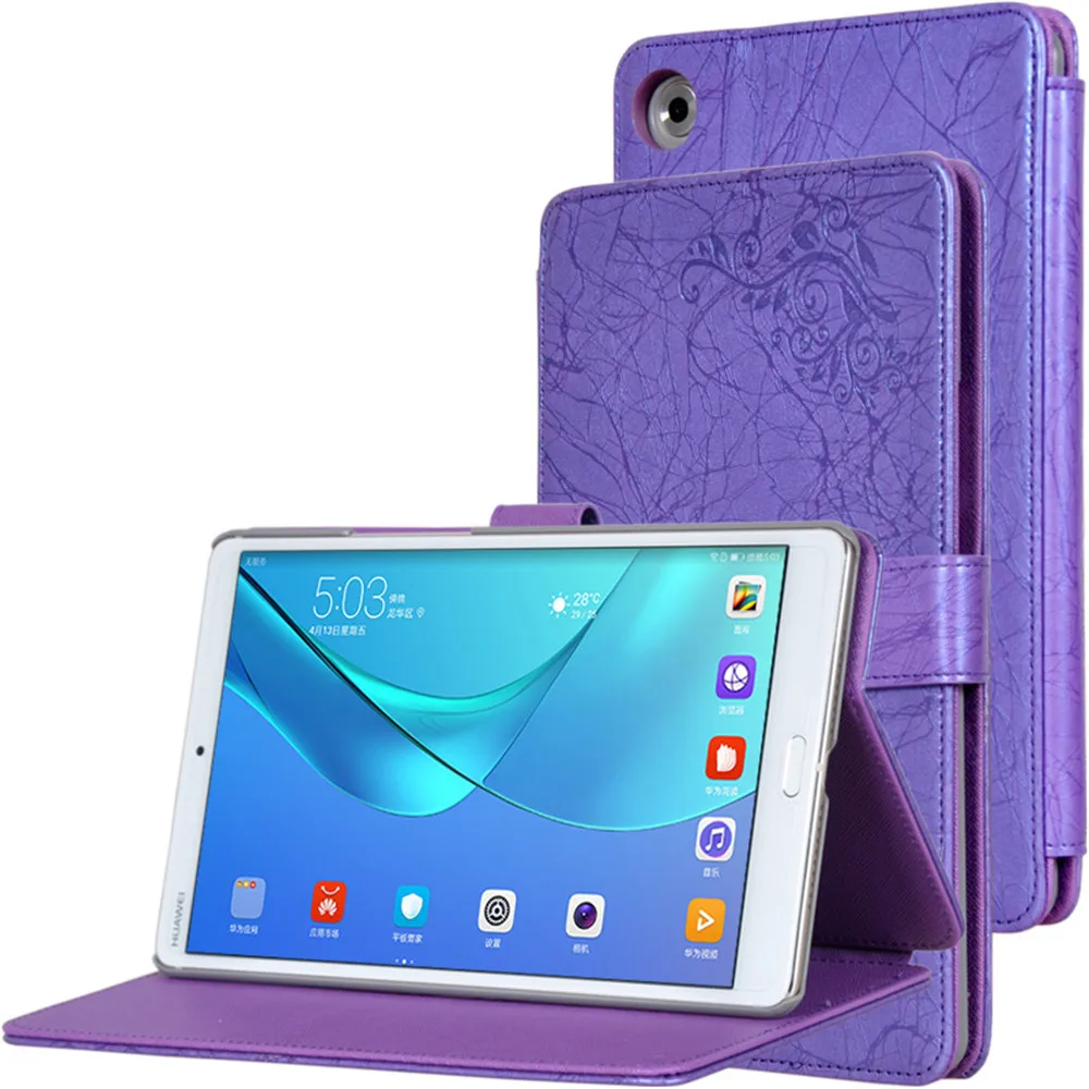 

Smart Solid Print Pattern Flip Stand PU Leather Case Cover For Huawei Mediapad M5 SHT-AL09 SHT-W09 8.4" Tablets&e-Books Case