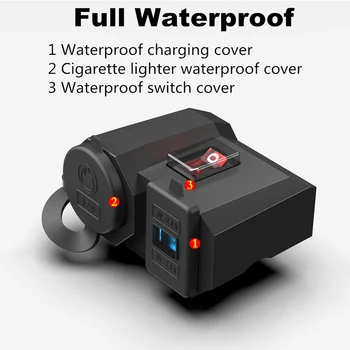 

Motorcycle Cigarette Lighter Socket Outlet Dual USB Charger New Water-resistant High Quality Lighter Socket Accessories