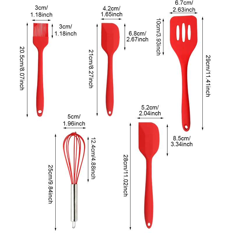 5 шт./компл. Кухня силиконовая посуда Пособия по кулинарии Наборы инструментов гаджеты кисти шпатель яичное било щелевые Тернер аксессуары и принадлежности для дома