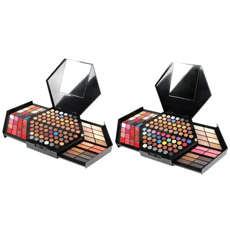 

130 Color Multi-Function Hexagonal Full Eye Shadow High Gloss Concealer Red