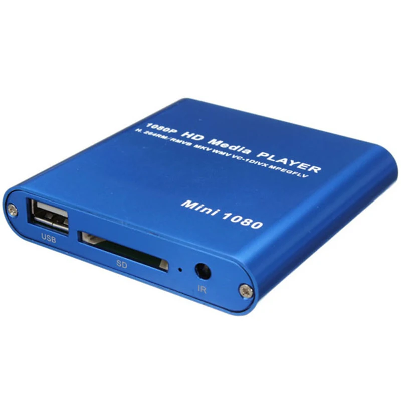  Enchufe de la UE de 1080P Mini Hdd Media Player Hdmi Av Usb Host Full Hd con tarjeta Mmc Sd Reader 