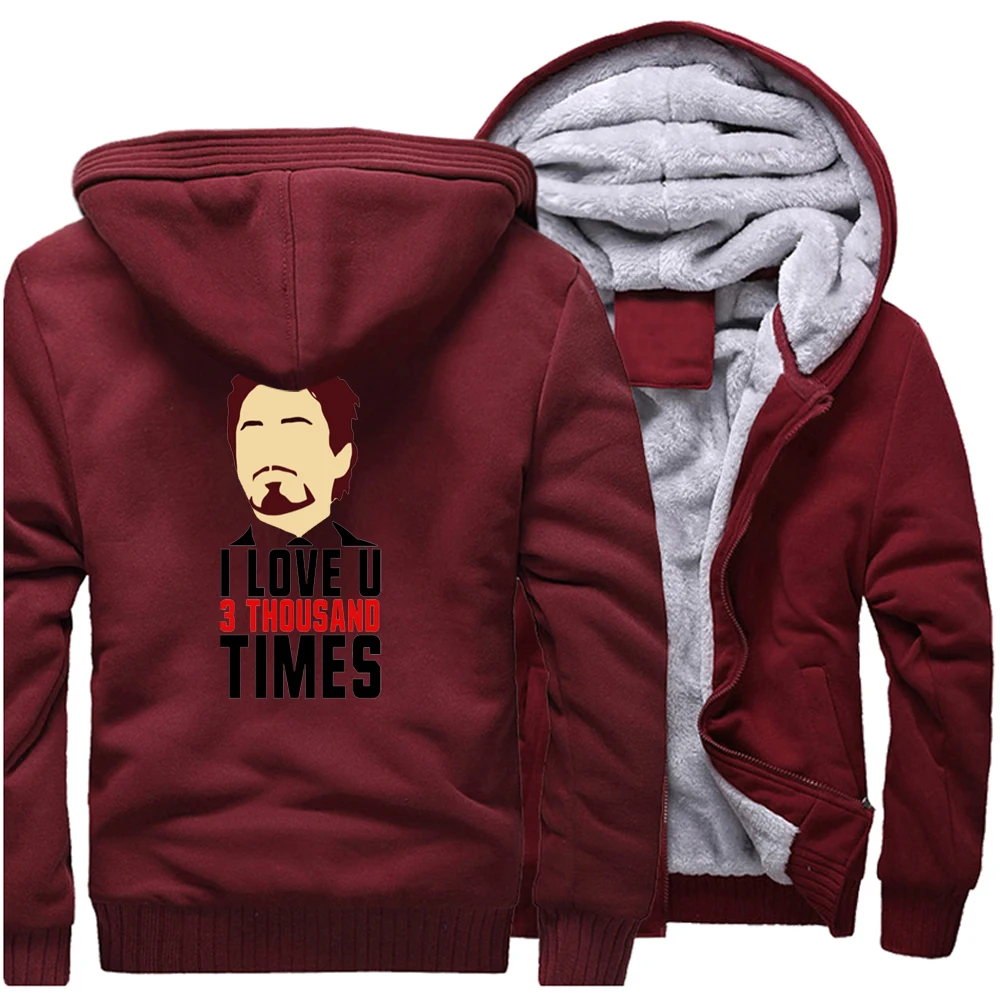 Tony Stark I Love You 3000 раз толстовки мужские толстовки с принтом новая Толстая теплая куртка модная с капюшоном бодиутеплитель уличная одежда
