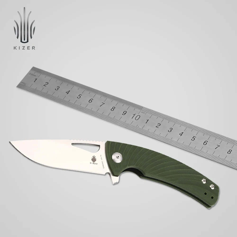 

Kizer bushcraft knife V4484 VG10 Blade tactical folding knives survival knife high quality hand tool