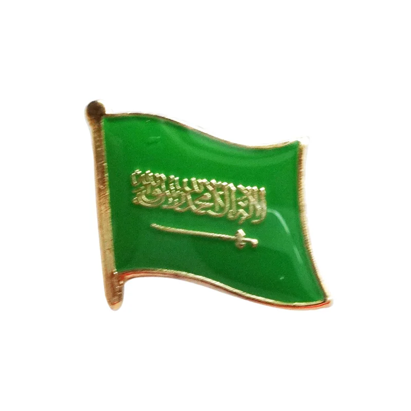 

Saudi Arabia country flag lapel pin badge+Iron plated brass+paints+epoxy+butterfly back button-Free shipping(350 pcs/lot)