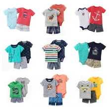 Г. Летний комплект одежды для новорожденных мальчиков, хлопковая Футболка с героями мультфильмов+ боди+ шорты, комплект из 3 предметов, одежда для маленьких мальчиков, Пижама