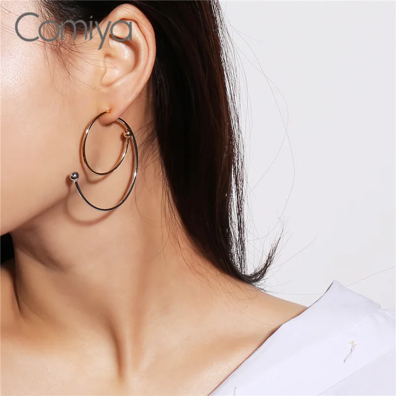 

Comiya Elegant Drop Earrings For Women Gold Silver Color Round Bijuterias Brincos Feminino Dangle Earring Orecchini Pendientes