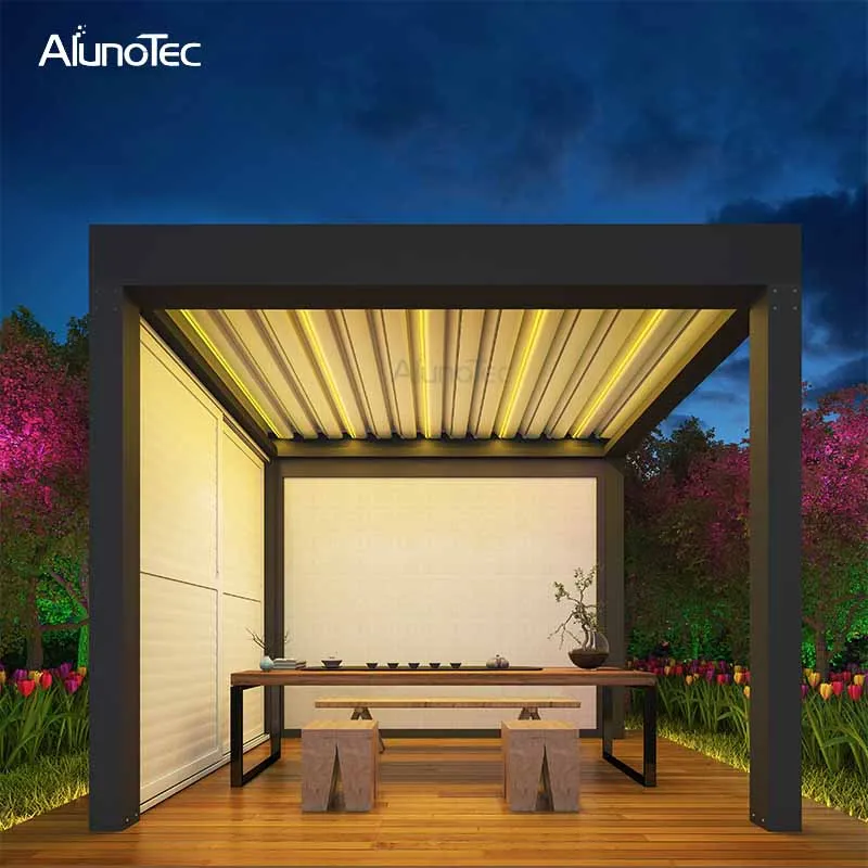 Электрическая алюминиевая Gazebo Pergola открытые кровельные системы 4 м x 3 м|aluminium