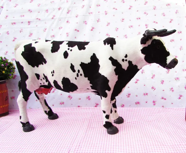 Имитация молока коровы модель большой 52x30 см, пластик и мех молочная корова ручной работы, игрушка для декорирования квартиры Рождественский подарок w5867