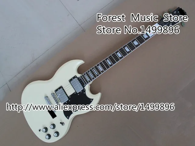 Cheap 2014 Arrival The Ever Best White Classical SG Standard Electric Guitars China OEM Body & Kits Lefty Custom Available
