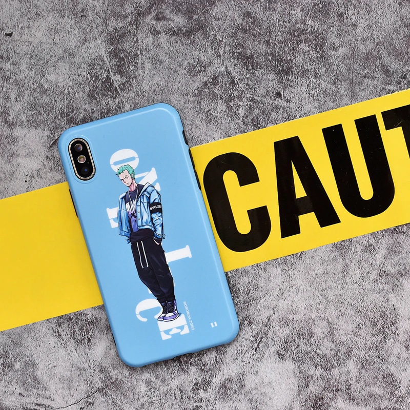 Anime japonés una pieza Zoro luffy Coque funda de teléfono para iphone 8 7 6 6 S Plus funda protectora cubierta para iphone X XR XS.