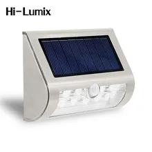 Hi-Lumix 9 светодиодов ПИР Солнечный СВЕТОДИОДНЫЙ светильник водонепроницаемый настенный светильник с батареей открытый белый светильник для двора патио путь забор сад