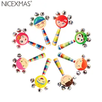 

NICEXMAS 1 Pc Wooden Rattle Musical Wooden Colorful Musical Instrument for Girls