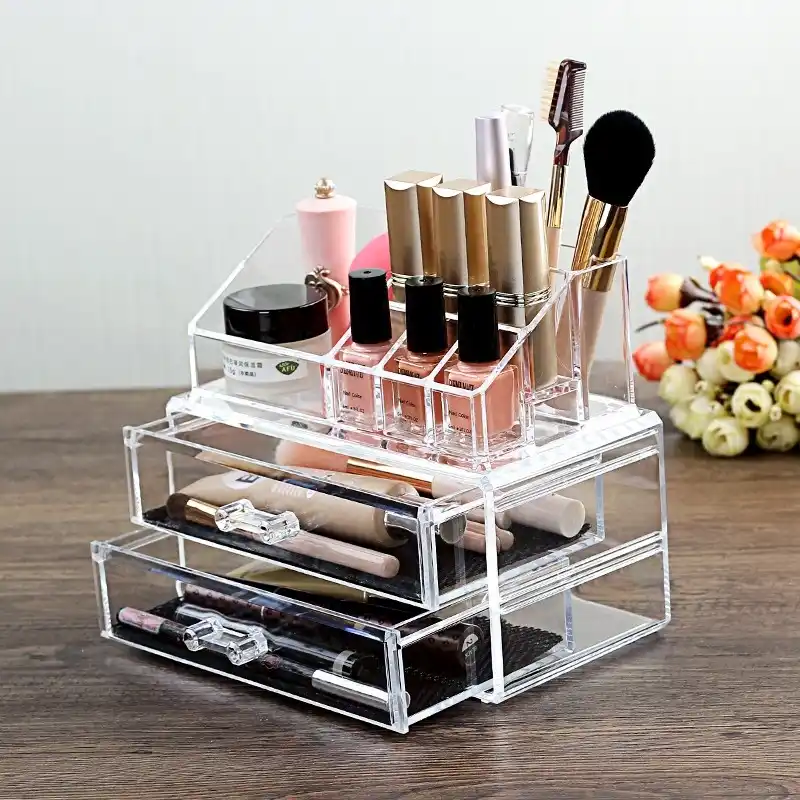 Acrílico Gaveta Organizador De Maquiagem Caixas De Armazenamento Lisptic Caso Organizador De Maquiagem Escova De Gel De Unha Organizador Caixa De Recipiente De Cosméticos Cestos E Caixas De Armazenamento Aliexpress