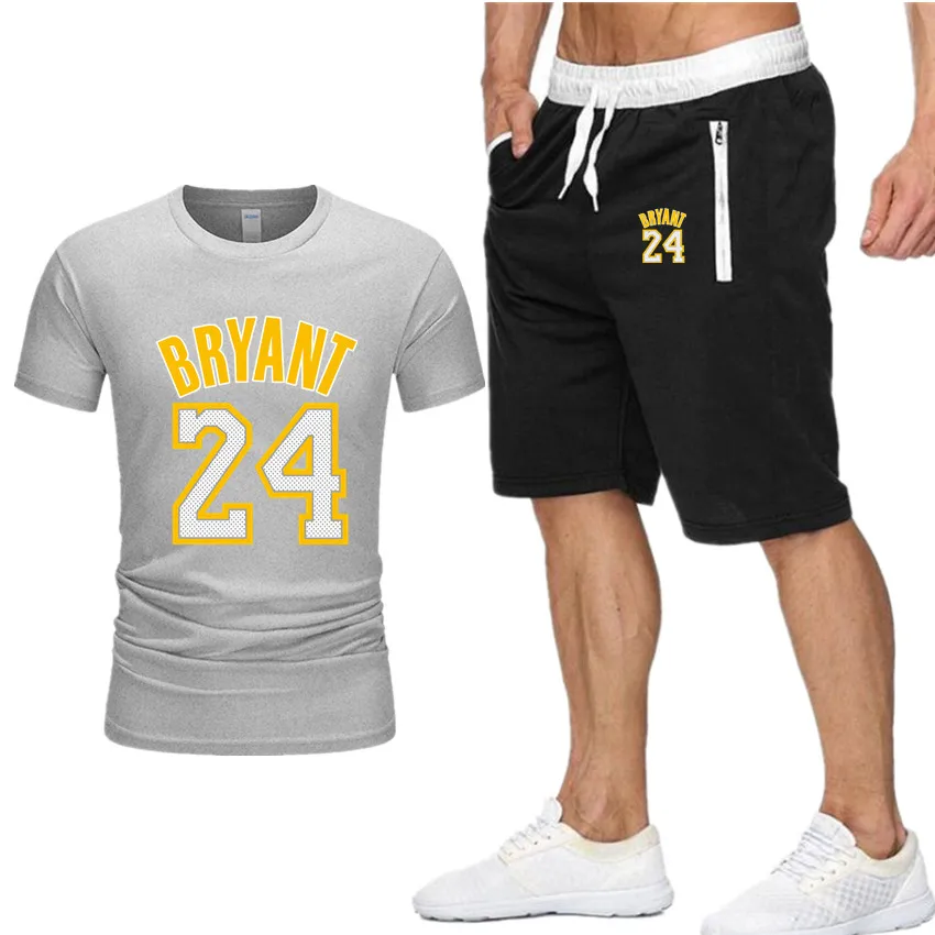 

Fashion JORDAN 24 Casual Man Tshirt Set Brand Fitness Men Shorts Suits Two Pieces T Shirt Sweatpants Mannen Plus Size XXL